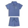 Organic Cotton Polo Shirt & Shorts Set - Slate