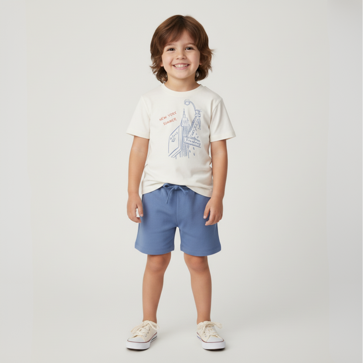 Organic Cotton Graphic Tee & Shorts Set - New York