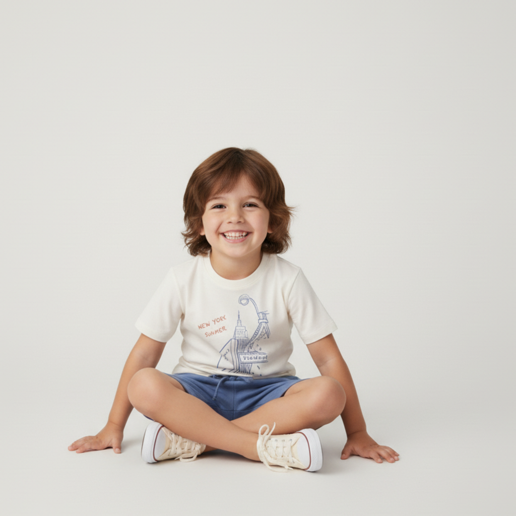 Organic Cotton Graphic Tee & Shorts Set - New York