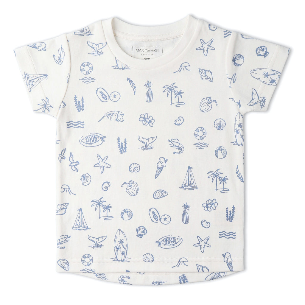 Organic Cotton Tee & Shorts Set - Coastal
