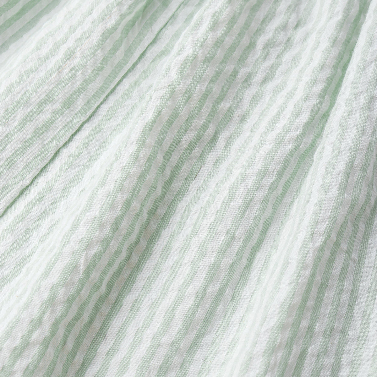 Organic Cotton Seersucker Cross Back Dress - Basil Stripes