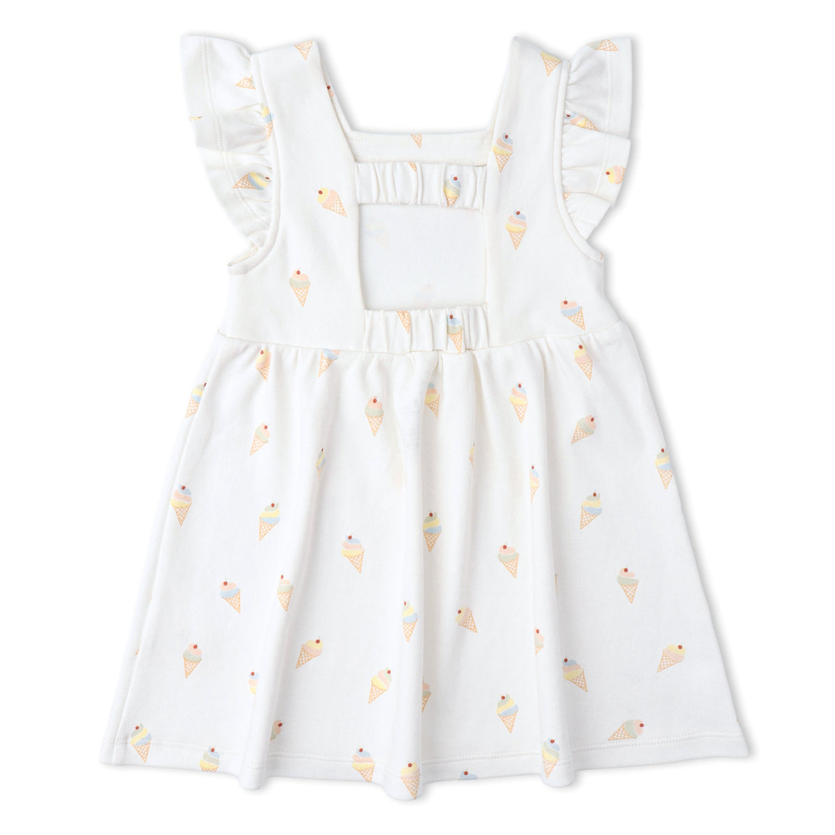 Organic Cotton Cutout Back Dress - Ice Cream