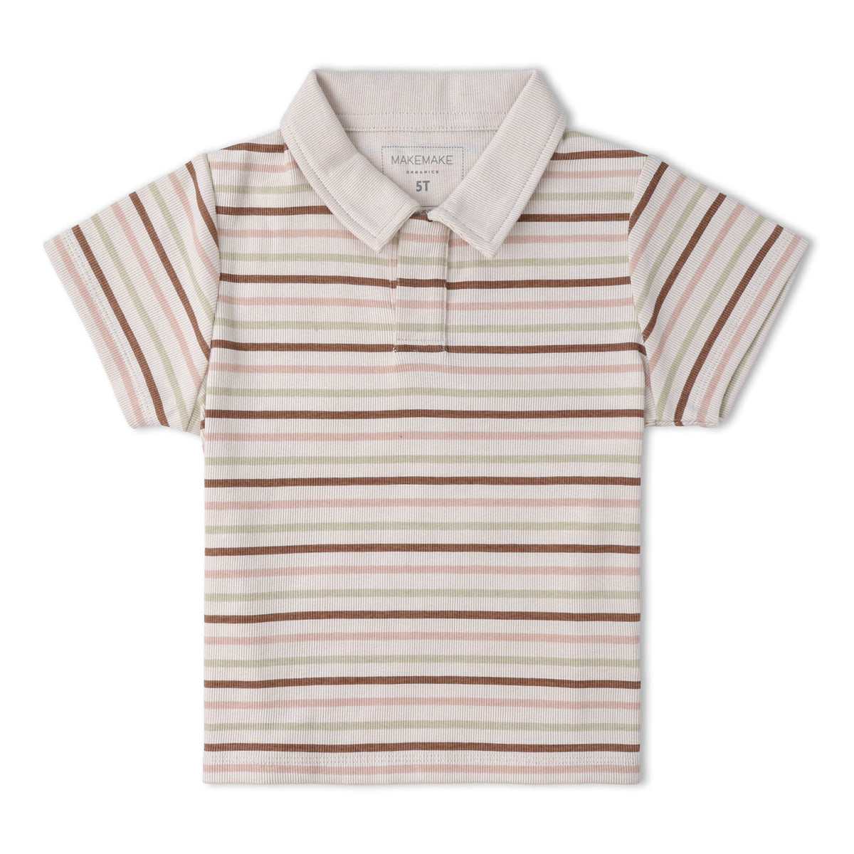 Organic Cotton Collar Tee & Shorts Set - Terra Stripes