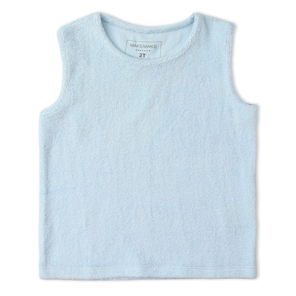 Organic Cotton Terry Sleeveless Tee & Shorts Set - Light Blue