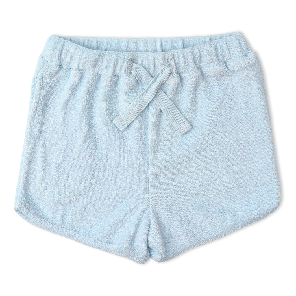 Organic Cotton Terry Sleeveless Tee & Shorts Set - Light Blue