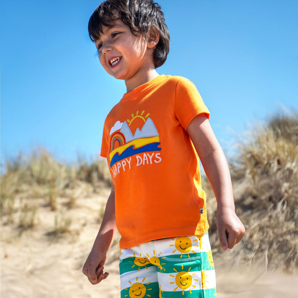 Organic Cotton Short Sleeve T-Shirt - Happy Days Appliqué