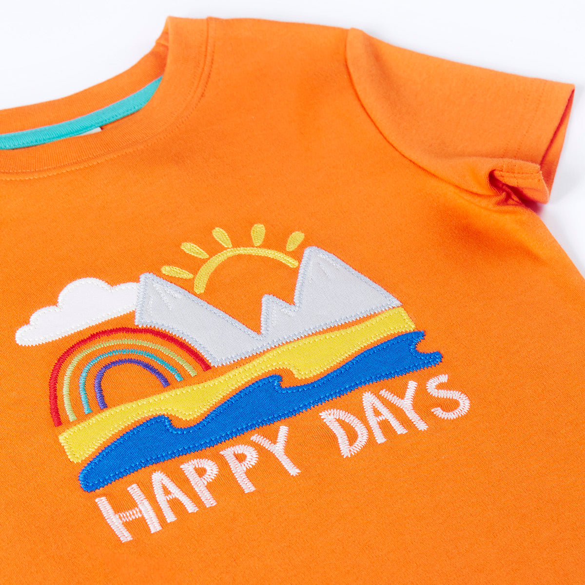 Organic Cotton Short Sleeve T-Shirt - Happy Days Appliqué