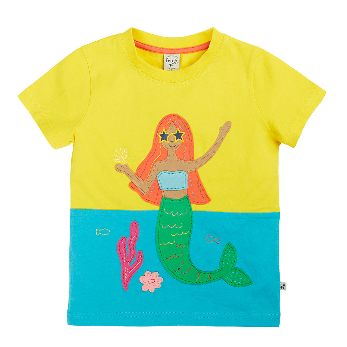 Organic Cotton Short Sleeve T-Shirt - Mermaid Appliqué
