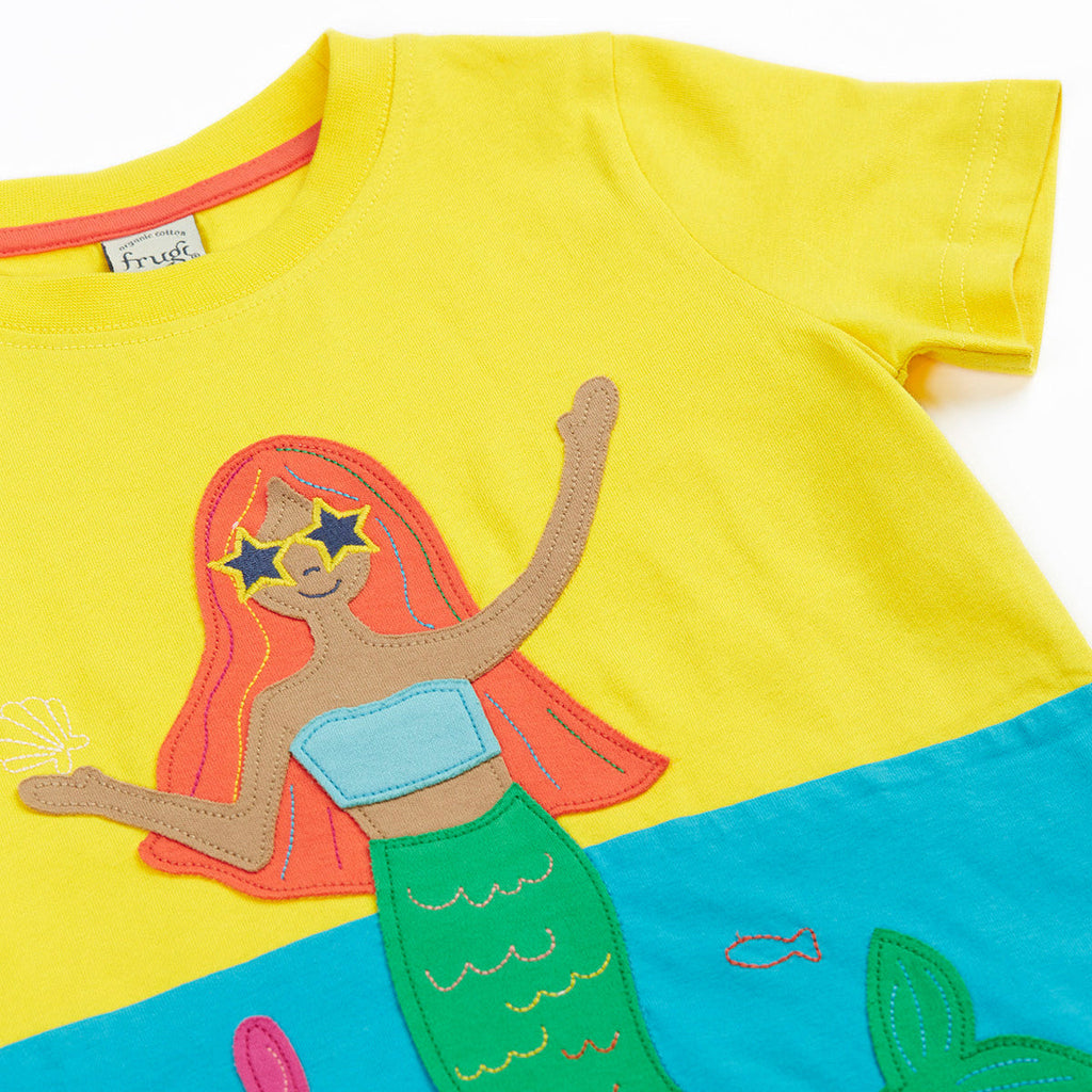 Organic Cotton Short Sleeve T-Shirt - Mermaid Appliqué