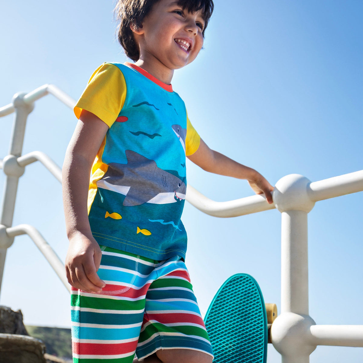 Organic Cotton Shorts - Breton Stripe