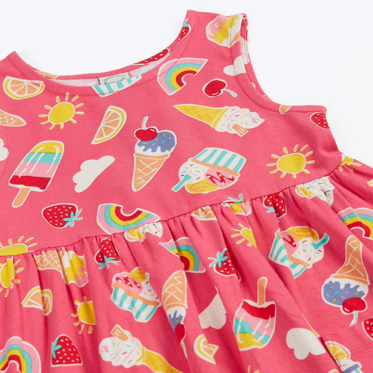 Organic Cotton Sleeveless Dress - Summer Sprinkles