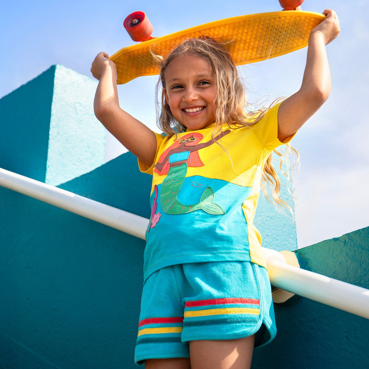 Organic Cotton Short Sleeve T-Shirt - Mermaid Appliqué