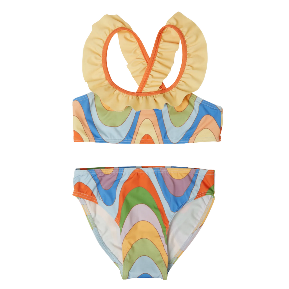 Recycled Polyester Ruffle Bikini - Groovy