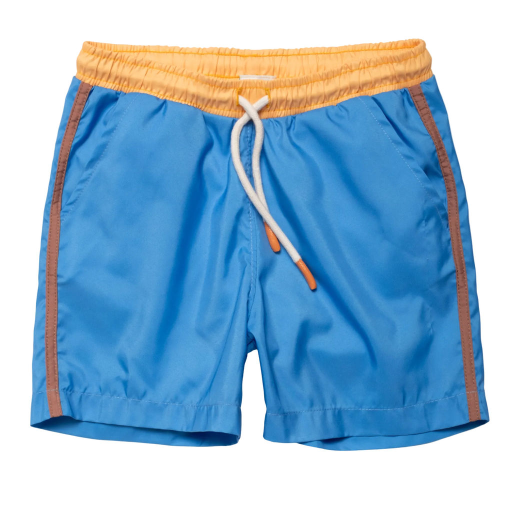 Recycled Polyester Swim Trunk - Blue Colorblock