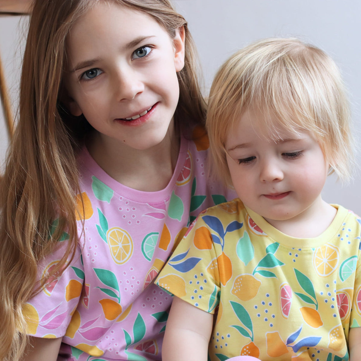Organic Cotton Short Sleeve Tee - Lemon Bliss Lily Pink