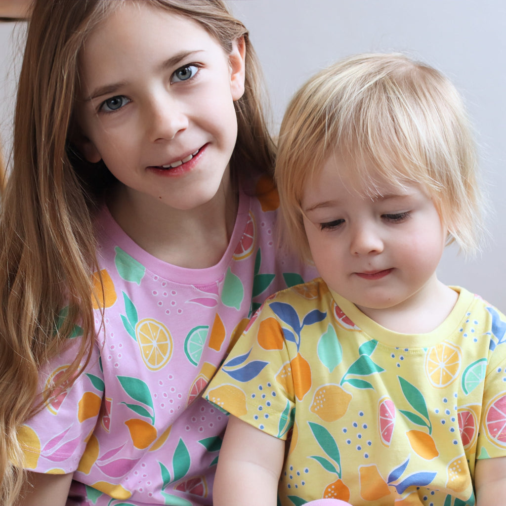 Organic Cotton Short Sleeve Tee - Lemon Bliss Banana Yellow
