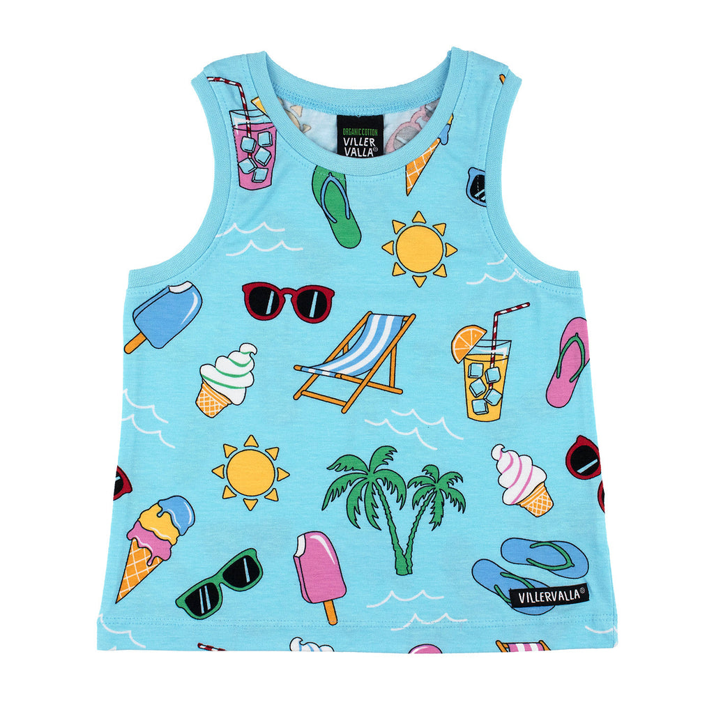 Organic Cotton Tank Top - Summer Day Breeze Blue