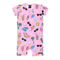 Organic Cotton Short Romper - Summer Day Lily Pink