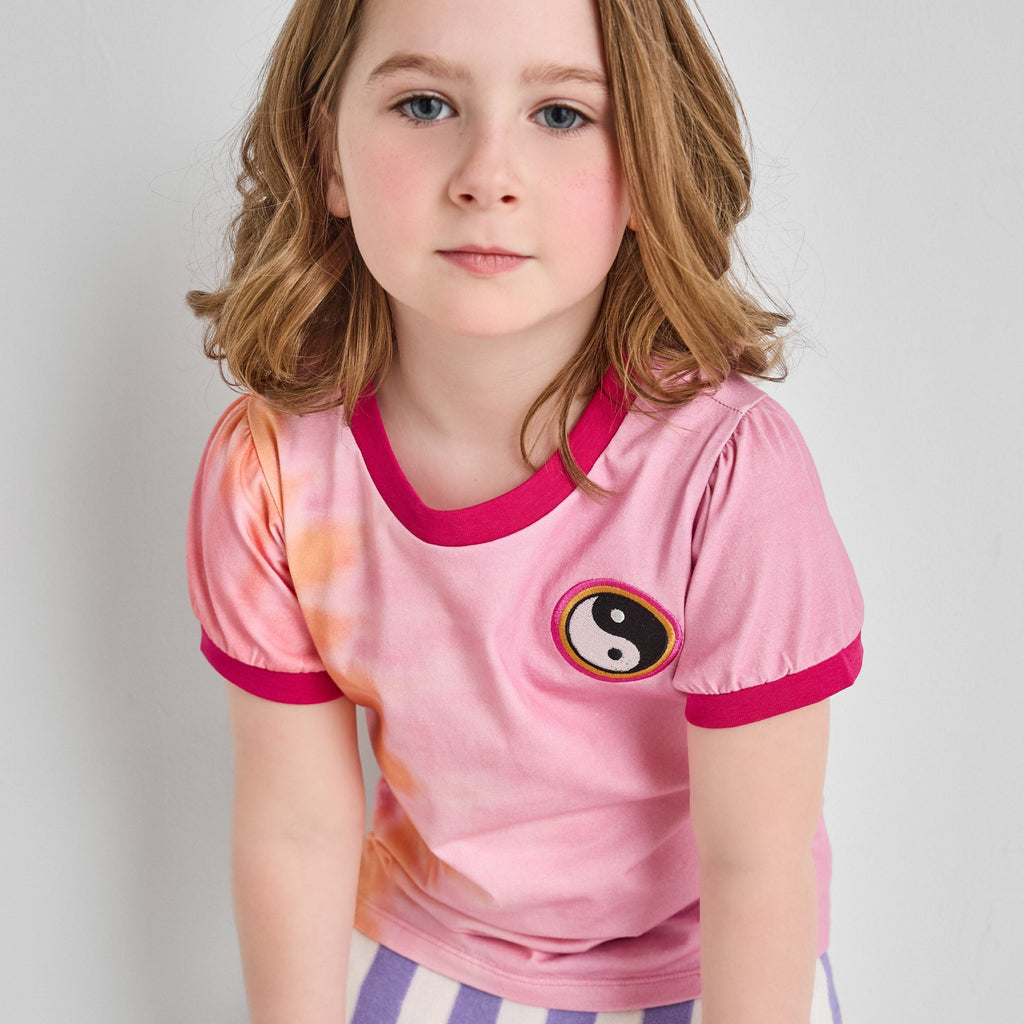 Organic Cotton T-Shirt - Pink Tie-Dye Yin Yang