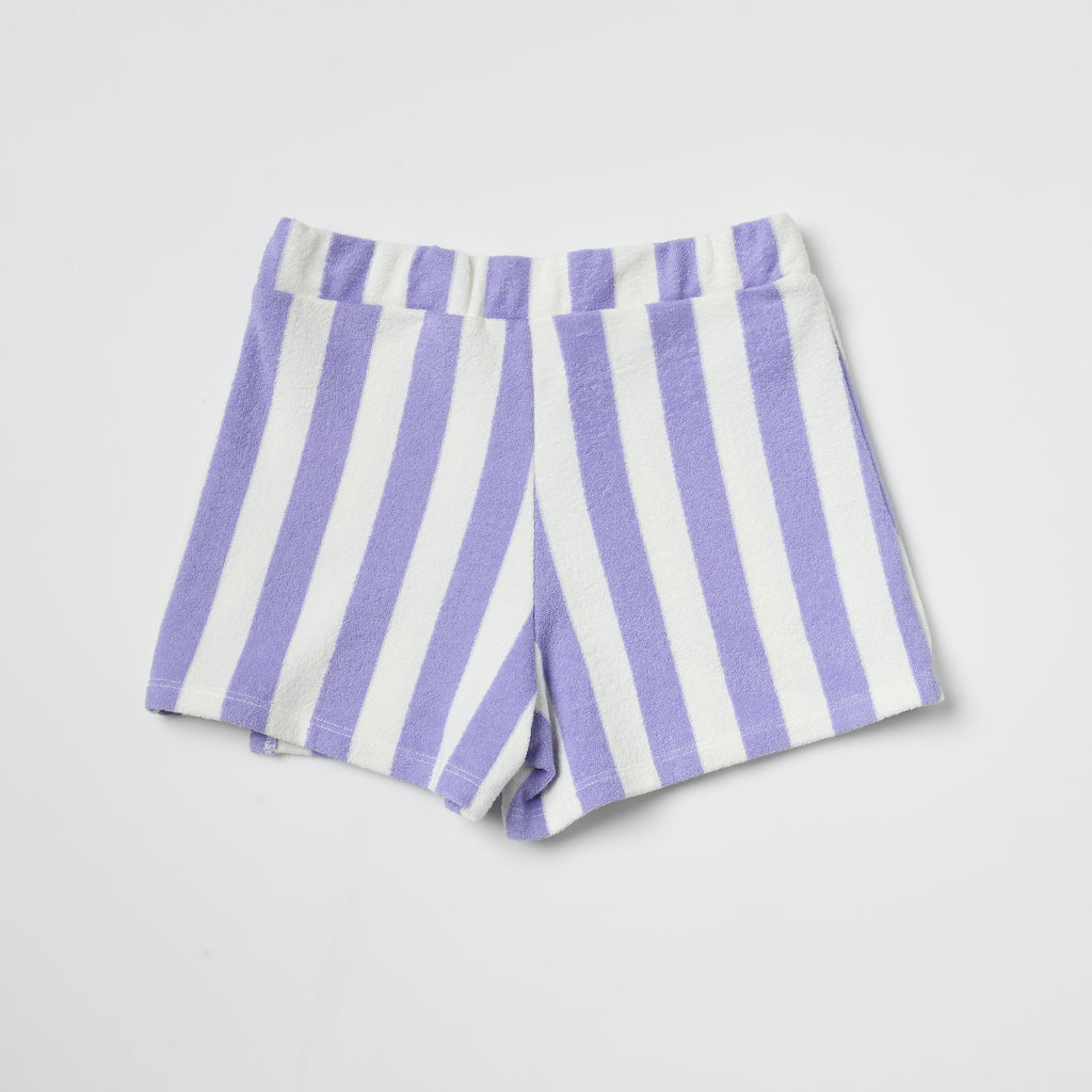 Organic Cotton Terry Skort - Purple Striped
