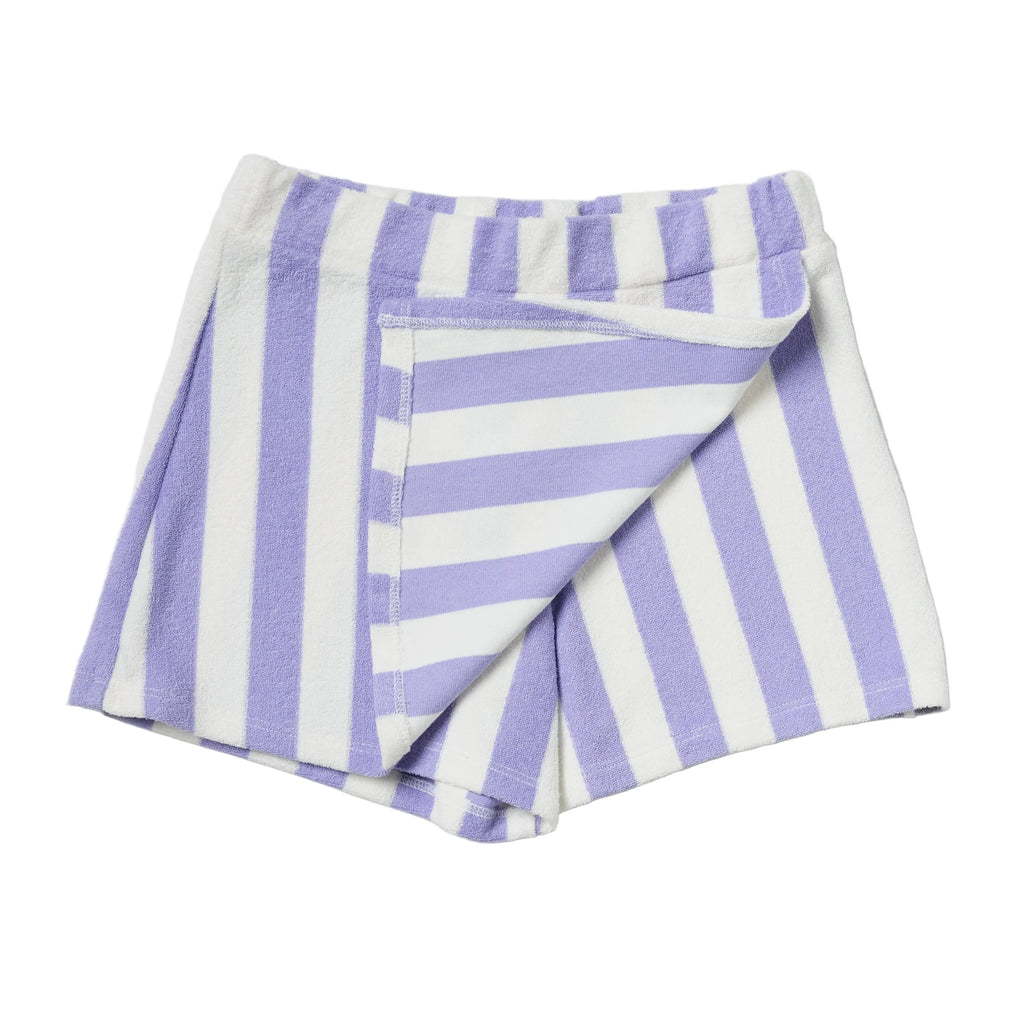 Organic Cotton Terry Skort - Purple Striped