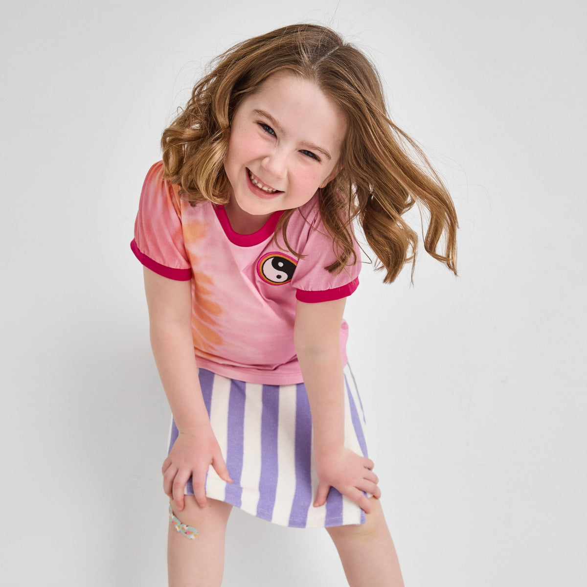 Organic Cotton Terry Skort - Purple Striped
