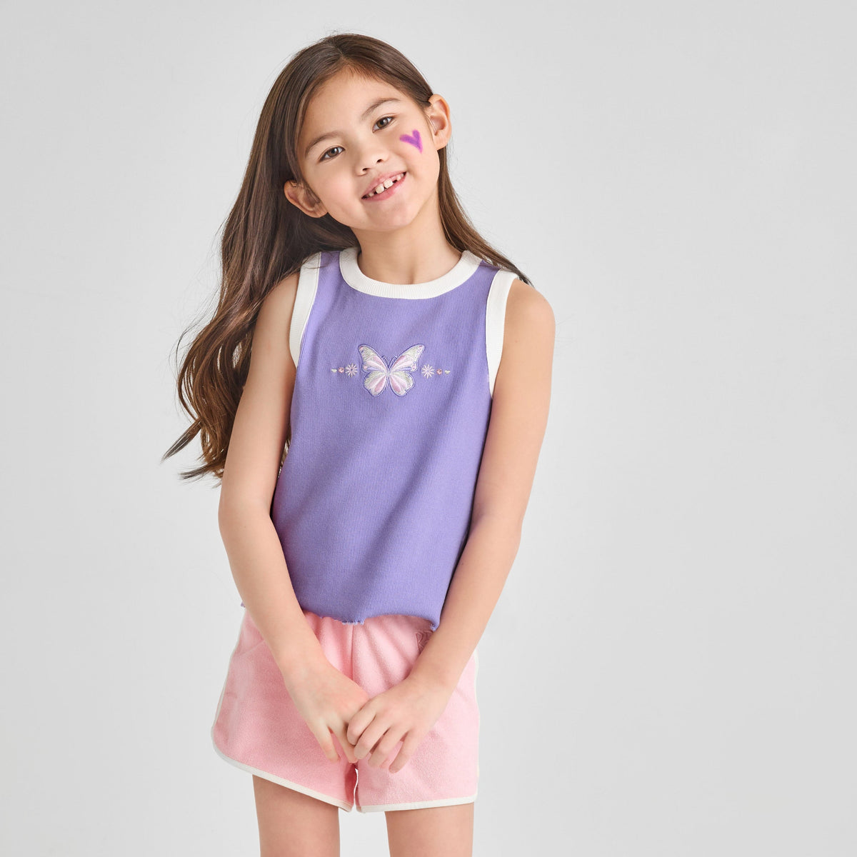 Organic Cotton Tank Top - Purple Butterfly