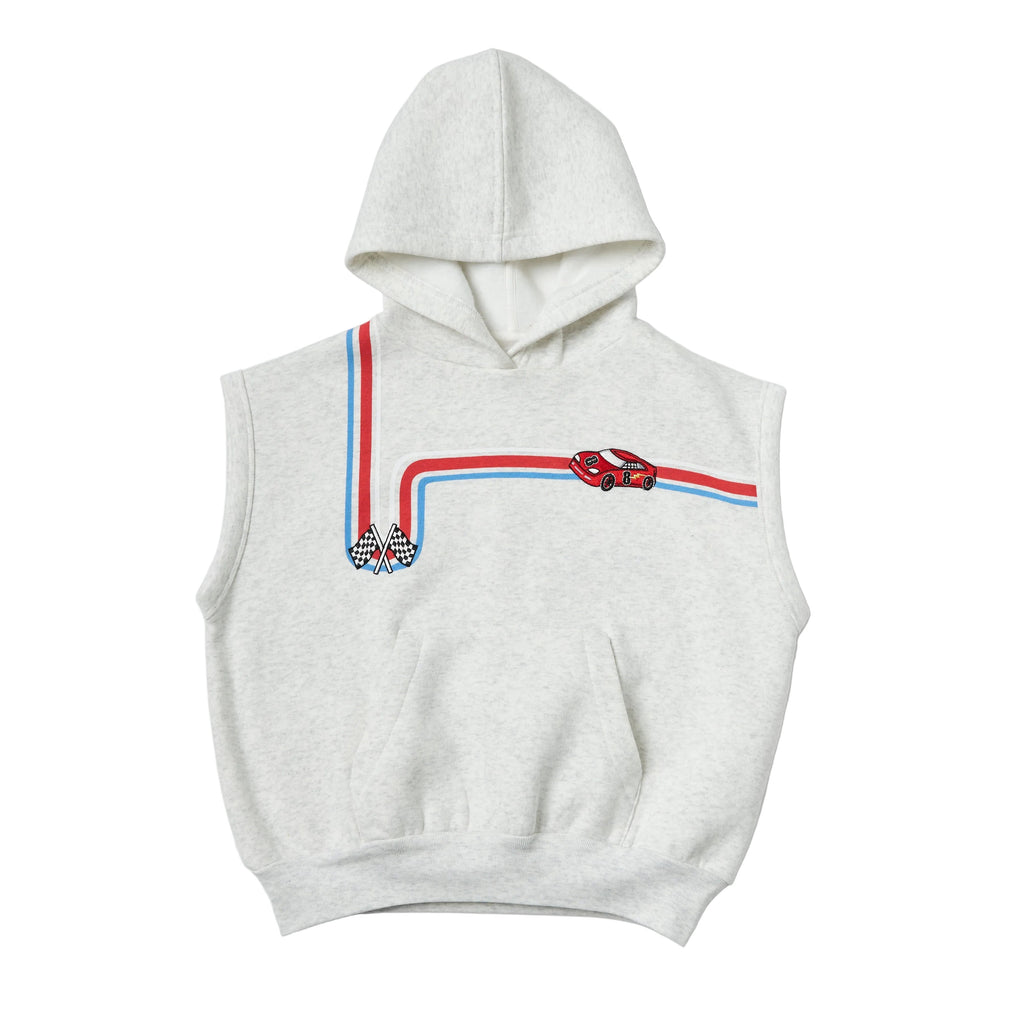 Organic Cotton Sleeveless Hoodie - Racecar