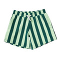 Organic Cotton Terry Shorts - Green Stripe